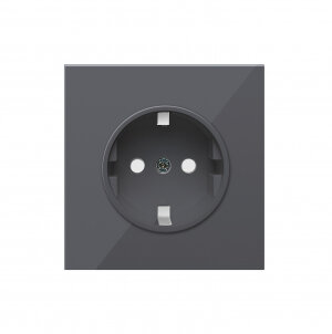 Накладка розетки с/з Schuko 16А, Черный