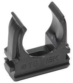 Держатель для труб (клипса) CF16 с защелкой черн