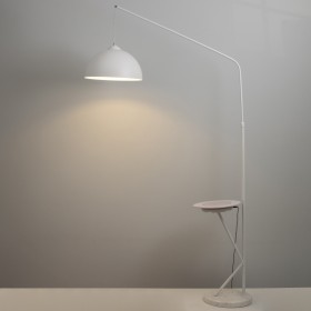 Торшер с беспроводной зарядкой для телефона  &quot;Велл&quot; Е27 40Вт динамик белый 90х35х168-185 см   9472008