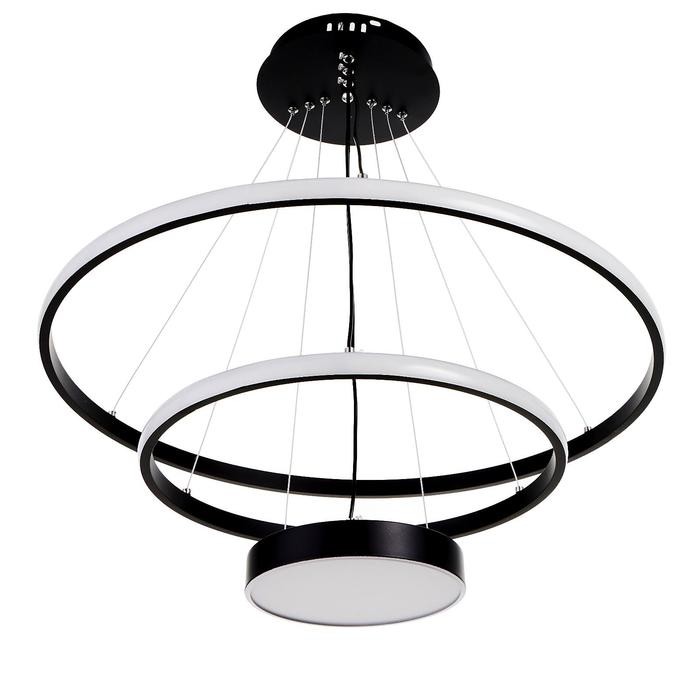 Светильник 1704/3BK LED 126Вт 3000-6000K черный 60х60х3,5-103 см   6384203