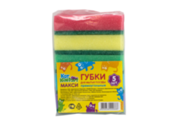 Губки для мытья посуды КотКомфорт Макси 96х64х27 мм (прямоугольные) (5 шт в уп) (72/6)