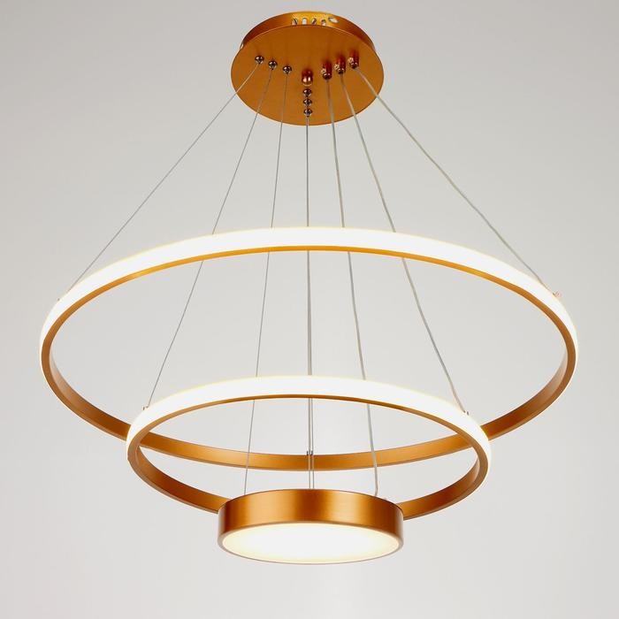 Светильник 1704/3GD LED 126Вт 3000-6000K золото 60х60х3,5-103 см   6384204