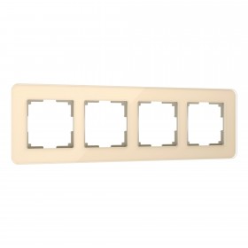 WL Рамка на 4 пост Elite (айвори, стекло)