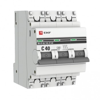 EKF Автоматический выключатель 3Р 40А (С) 4,5кА ВА 47-63 EKF PROxima