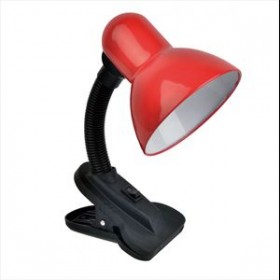 Светильник настольный LE TL-108 RED (Красный, E27, прищепка, пакет) (36)