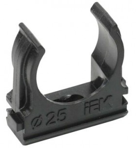 Держатель для труб (клипса) CF25 с защелкой черн