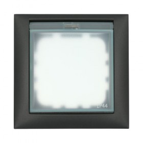 Рамка универсальная защитная с крышкой для выключателей и розеток IP44 (черн.бархат) LK60 (40шт.)