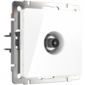 WL белая ТВ-розетка проходная