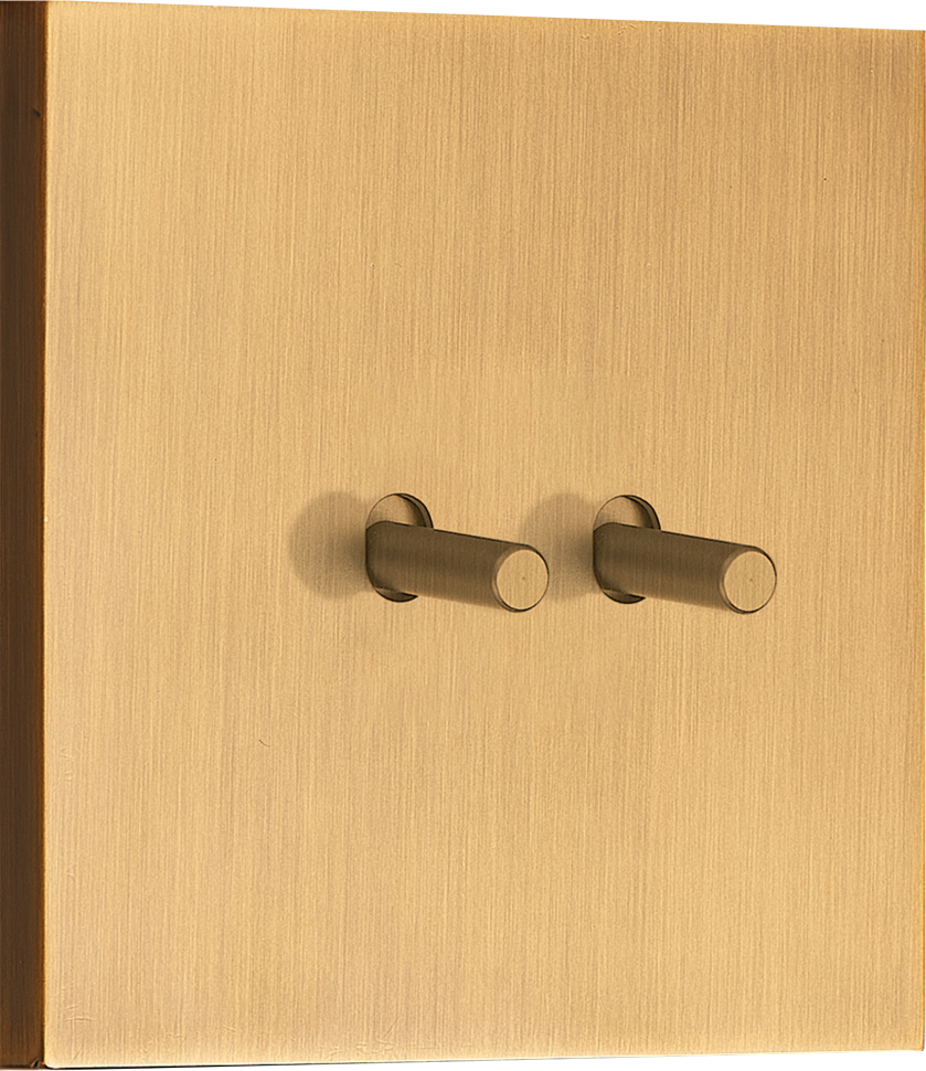 Donel N96 Переключатель на 2 тумблера, Цилиндр, 10AX 250V, Латунь, серия DT