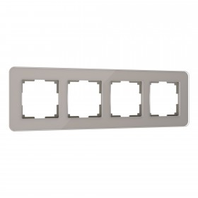 WL Рамка на 4 поста Elite (дымчатый, стекло)