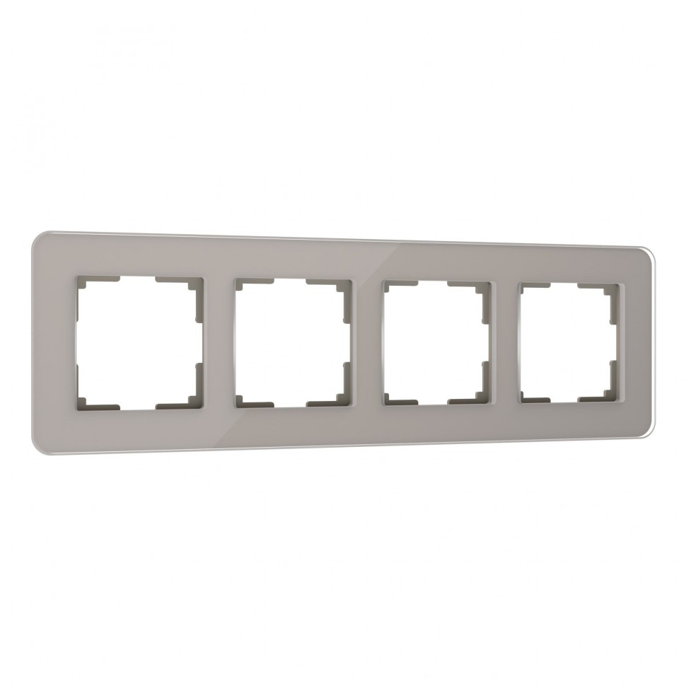 WL Рамка на 4 поста Elite (дымчатый, стекло)