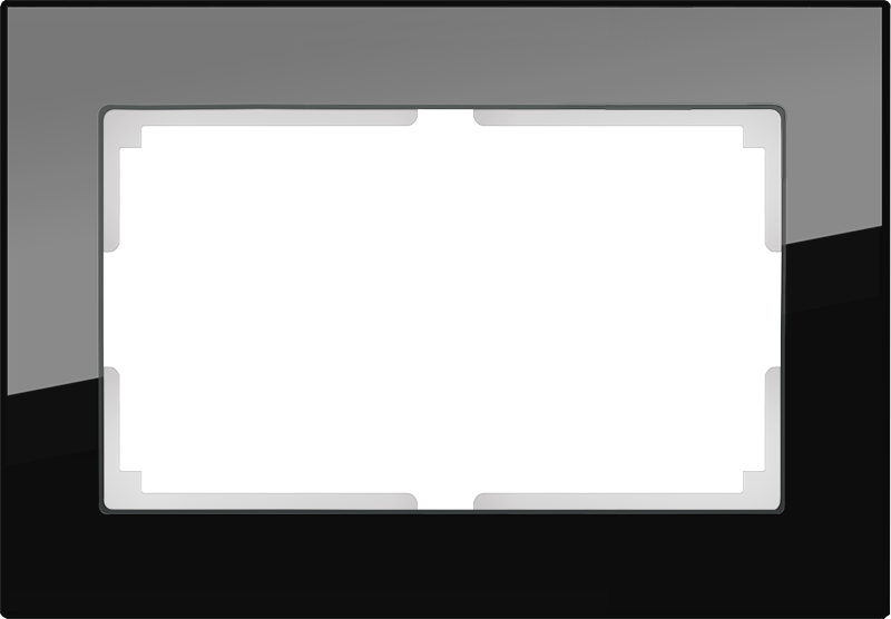 WL черный,стекло Рамка для 2-ой розетки WL01-Frame-01-DBL-black