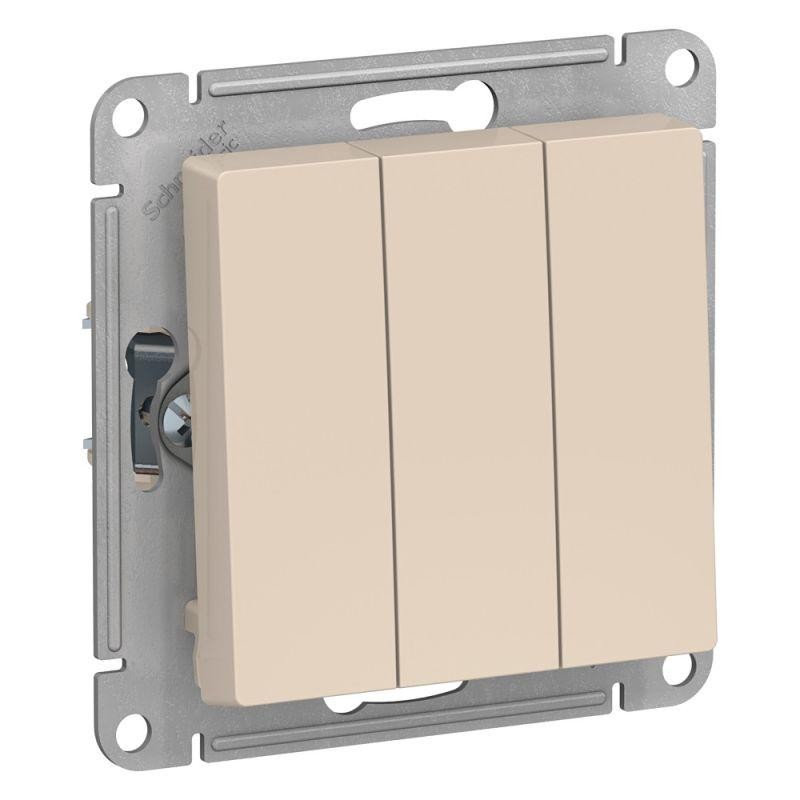 Механизм выключателя 3-кл  бежевый AtlasDesign