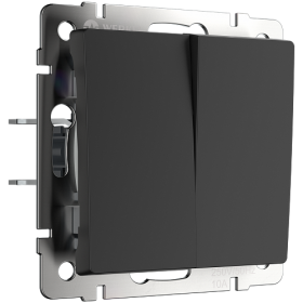 WL Выключатель 2кл проходной (черный матовый)