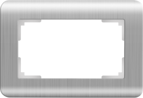 WL серебряный рифленный для 2-ой розетки WL12-Frame-01-DBL