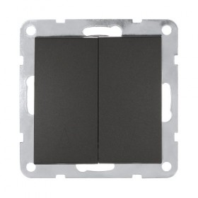 Клавиша выключателя 2-кл для жалюзи  (черн. бархат) LK60 1кор.=200шт.