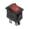 REV Выключатель клавишный красный с подсветкой 4 контакта, 250В, 6А, ВКЛ-ВЫКЛ (тип RWB-207, SC-768),
