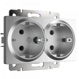 WL Розетка 2-ая с заземлением (серебряный)