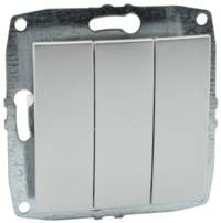 МОНО L / D Механизм  Выкл. 3 кл. Серебро (12/60)