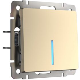 WL Выключатель 1кл с подсветкой (шампань)