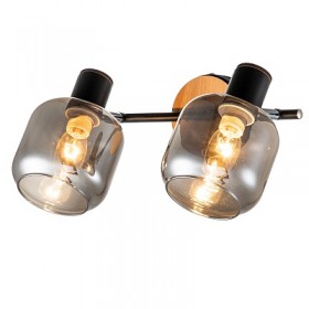 Спот  Escada 10177/2A E14*40W Black/Chrome/Wood