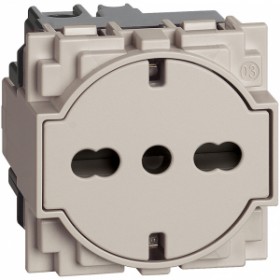 Bt LIVING NOW Розетка нем./итал.станд. с плоской лицевой панелью10/16А 2 модуля, Песочный