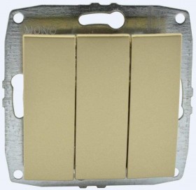 МОНО L / D Механизм  Выкл. 3 кл. Титан (12/60)