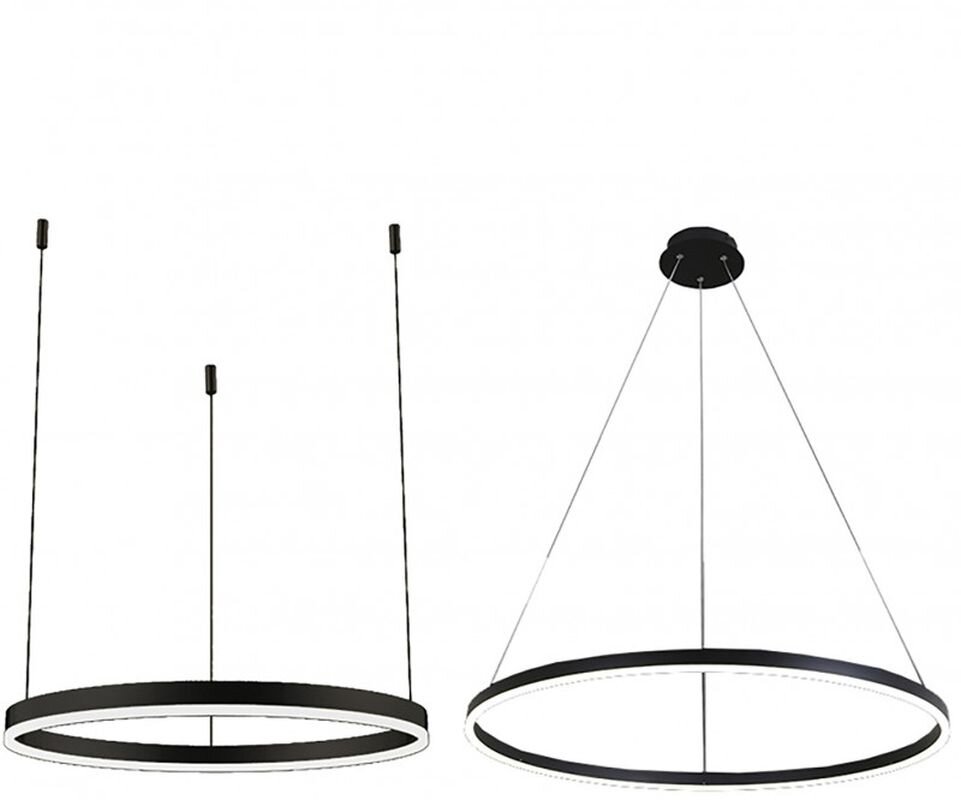 Подвес Тор черный d80 h150 Led 50W (3000K) 08214,19A 2 типа крепления
