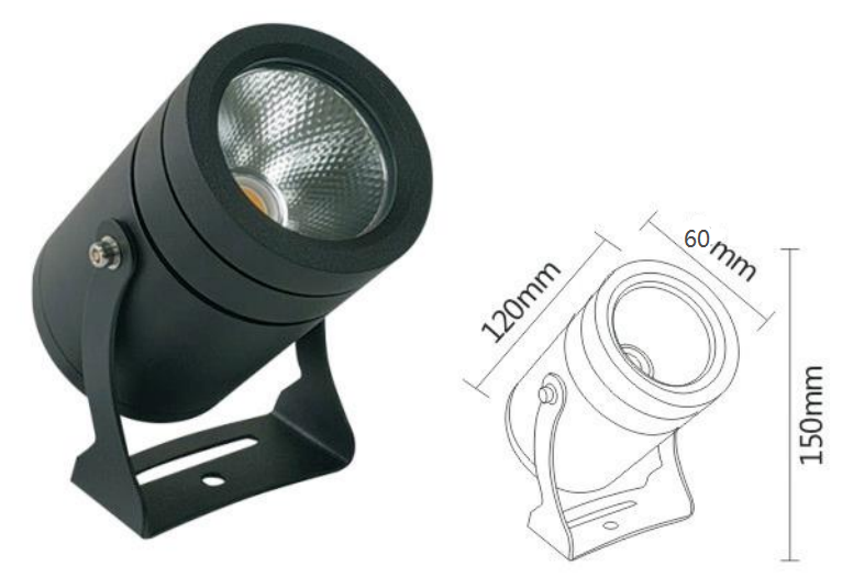 Светодиодный фасадный светильник 1800k 12W IP67 AC85-265V угол рассеивания 8º (20шт)