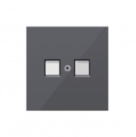 Накладка двойной Компьютерной розетки, Черный
