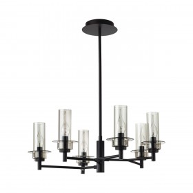 6555/6C CLASSI LN25 черный/дымчатый/металл/стекло Люстра потолочная E14 6*40W 220V MADONNA