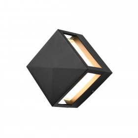 Светильник настенный накл. NUOVO LED 110х105х110 литой алюм. 3000К IP54 черный 4 луча закрыт., duwi