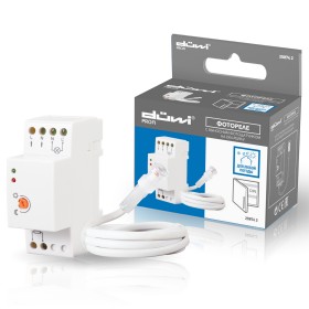 REV Фотореле FR-05 на DIN-рейку, 2-100Лк, 20А, с выносным фотодатчиком IP65, düwi