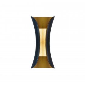 Светильник настенный накл. NUOVO LED 150х70х60 литой алюм. 3000К IP54 черный/золотой 2 луча, duwi