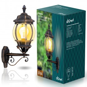 REV  Светильник сад.-парк. duwi Praha бра вверх 490мм,100W,черное золото