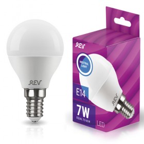 REV Лампа сд G45 Е14 7W, 4000K, нейтральный свет