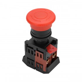 REV Кнопка AE-22 &quot;Грибок&quot; с фиксацией красный d22мм 1з+1р, duwi