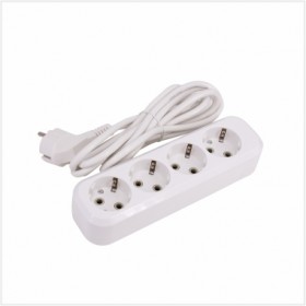 Удлинитель LEEK LE ES 4-х местный,  1,5 метра, с заземлением 3*1 (40)