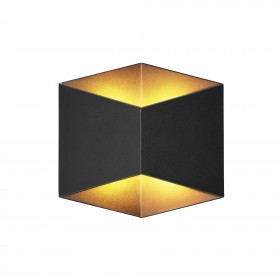 Светильник настенный накл. NUOVO LED 170х170х90 10Вт литой алюм. 3000К IP54 черный 2 луча, duwi