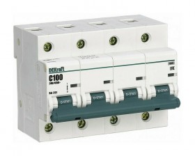 Выключатель автоматический модульный 4п C 100А 10кА ВА-201 DEKraft 13012DEK