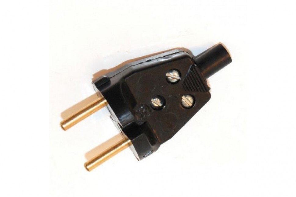 Вилка штепсельная В6-001 черная (20-300шт)