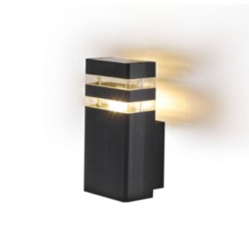 Светильник настенный накладной NUOVO 110х105х200 Е27 алюминий/стекло IP65 черный, duwi