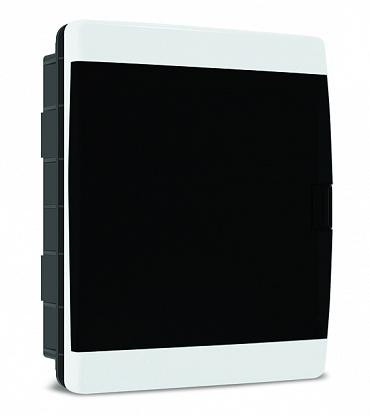 ЩРВ-п, дверь проз. черная 18 мод, белый, IP41 QUEL