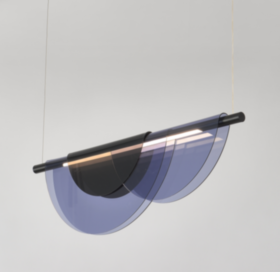 Люстра подвесная Ambra 119100P/BS blue LED 27W  3000K+6000K/ matt black+amber