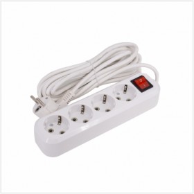 Удлинитель LEEK LE ES 4-х местный,  7 метров, с заземлением, с выключателем 3*1 (40)