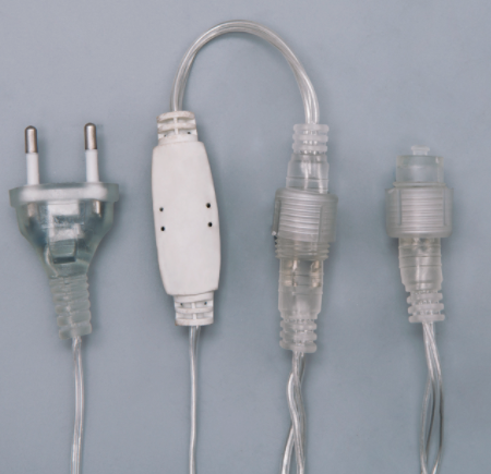 Гирлянда "Бахрома" 3 х 0.6 м , IP44, УМС, прозрачная нить, 160 LED, свечение тёплое белое, 220 В