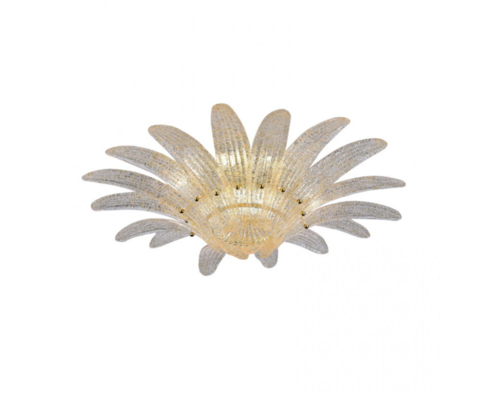 NEWPORT 8800 8809/PL gold , Потолочный светильник, Gold Light yellow glass D60*H18 cm G9 9*40W