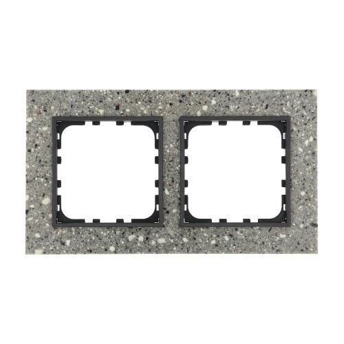 Рамка 2-пост из декоративного камня (Серый гранит) LK60  (1/20шт) 1кор.=100шт