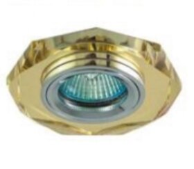 Свет-к точ. GU5.3 LE S 125-2 (1125-2) Восьмигранник; Цв:Желтый - (Стекл) (100)