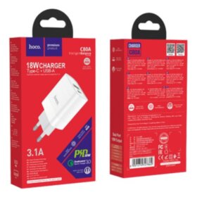 Hoco C80A Сетевая зарядка  Rapido, white